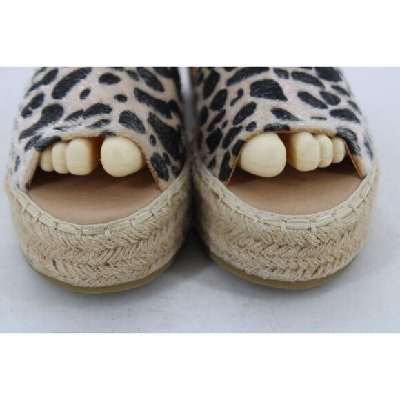 Bella Marie Leopard Espadrilles Size 8 Women's Peep Toe - Picture 5 of 11